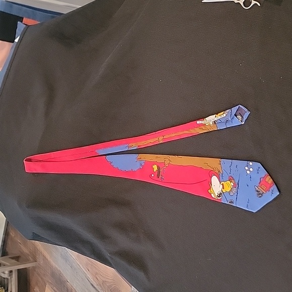 Vintage Peanuts Men's Silk Tie. Snoopy Golfing with Woodstock EUC - Picture 2 of 6